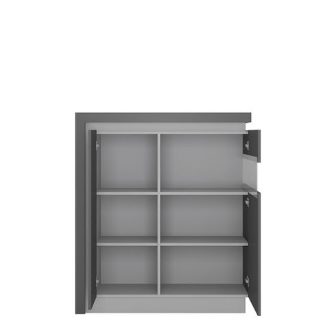 *Lyon 2 door designer cabinet (RH) in Platinum/Light Grey Gloss